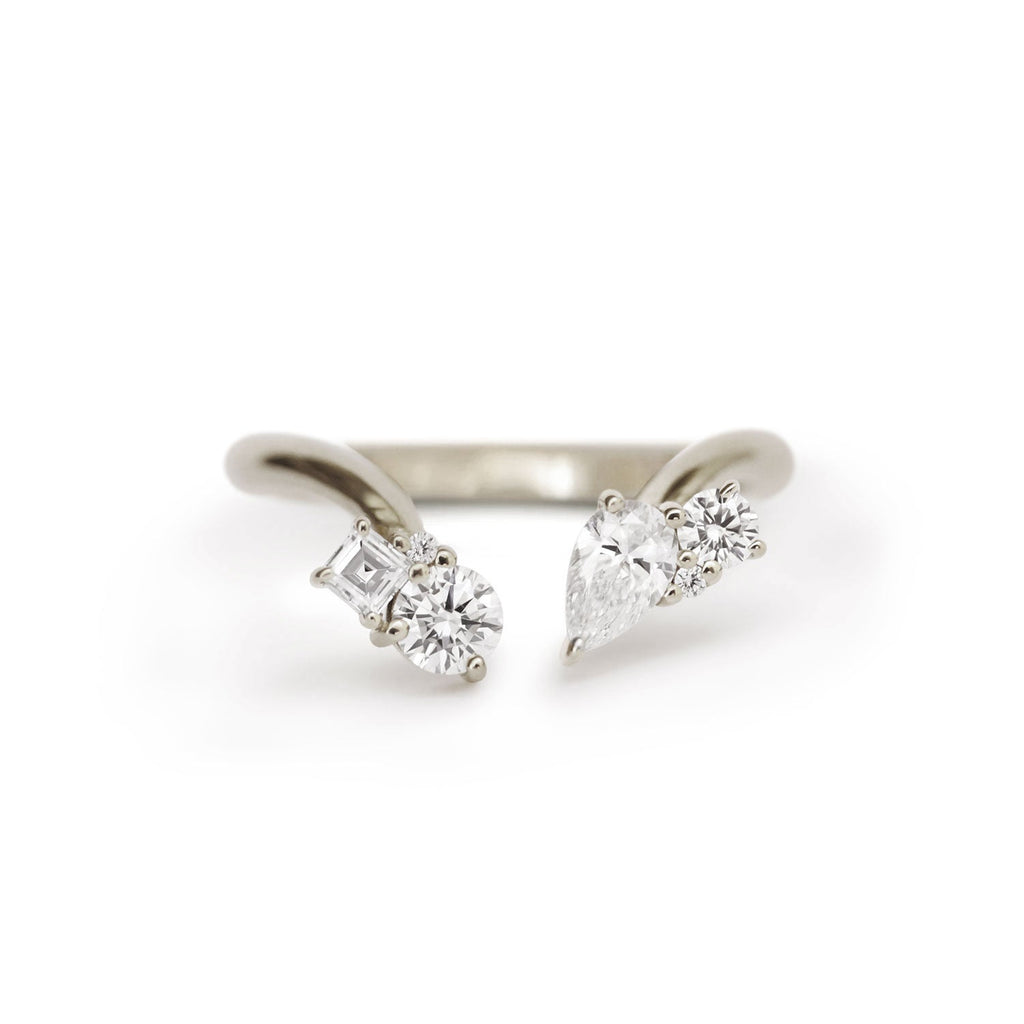 Mixed Cut Diamond Open Bypass Ring VENFORA