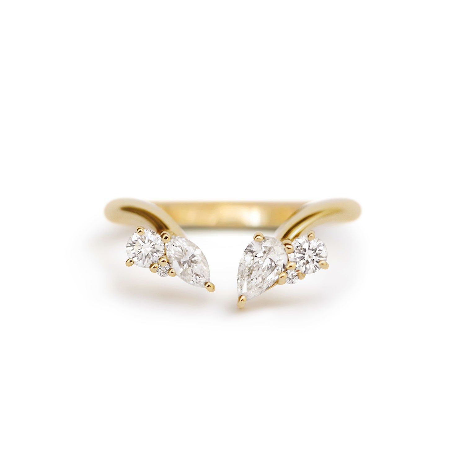 Open Toi et Moi Diamond Bypass Ring VENFORA