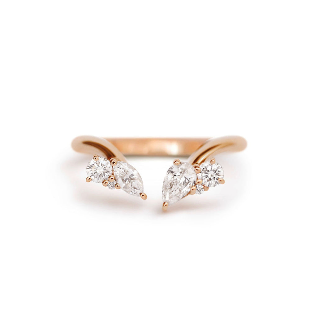 Open Toi et Moi Diamond Bypass Ring VENFORA