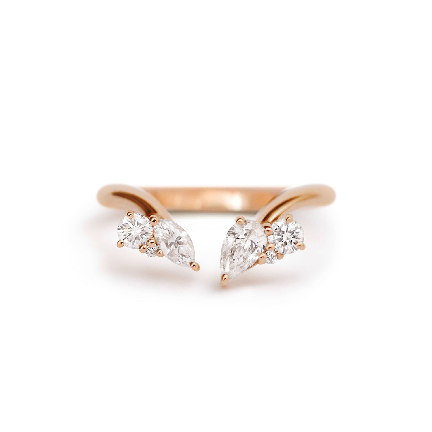 Open Toi et Moi Diamond Bypass Ring VENFORA