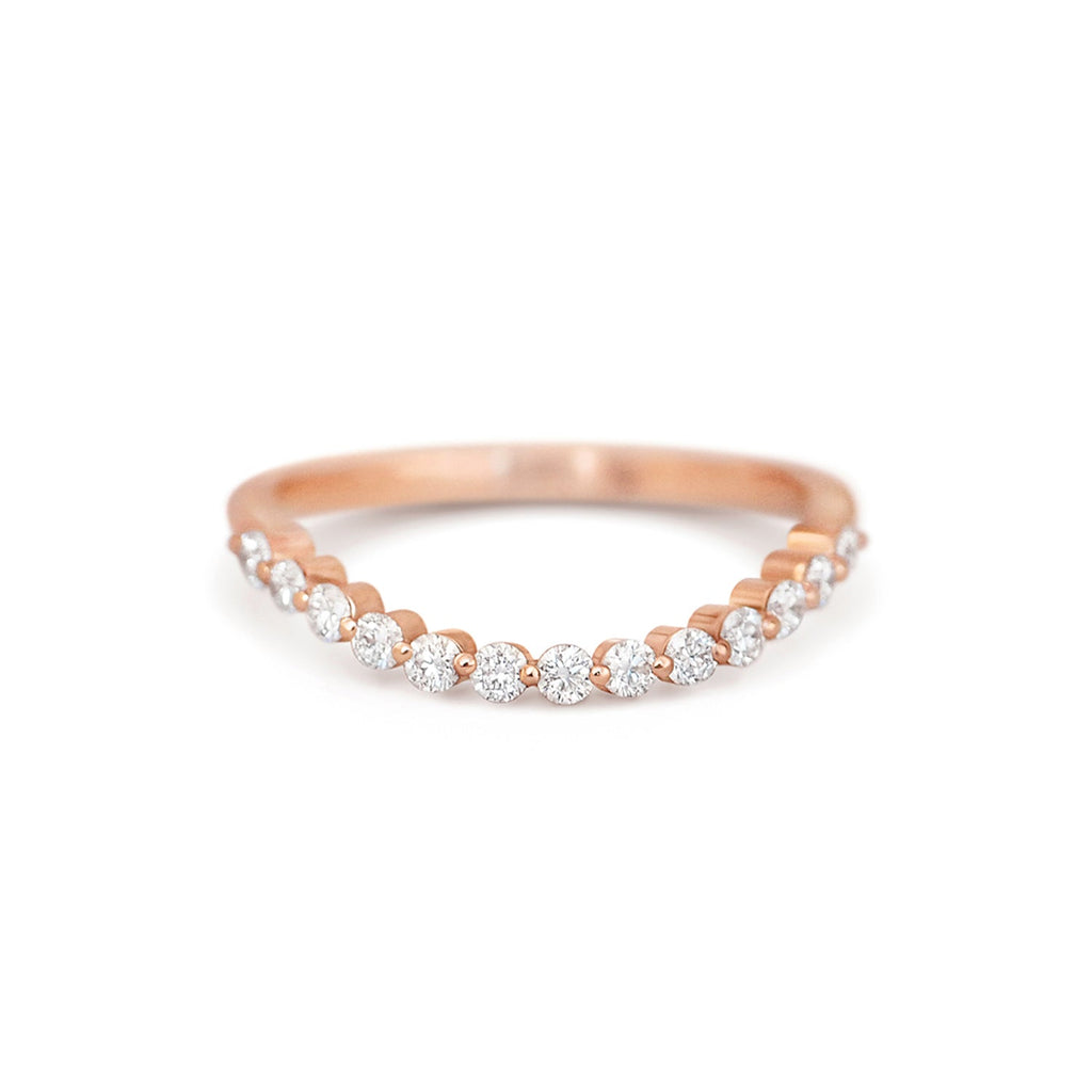 Round Diamond Half Eternity Band Ring VENFORA