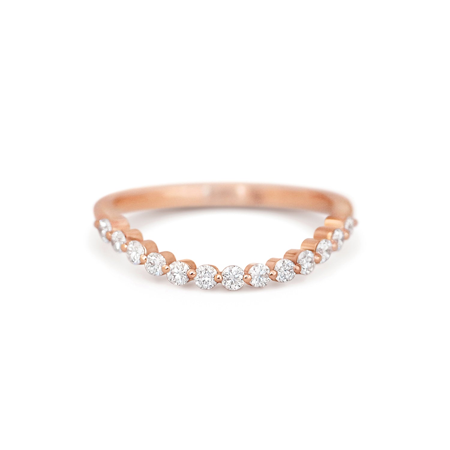 Round Diamond Half Eternity Band Ring VENFORA