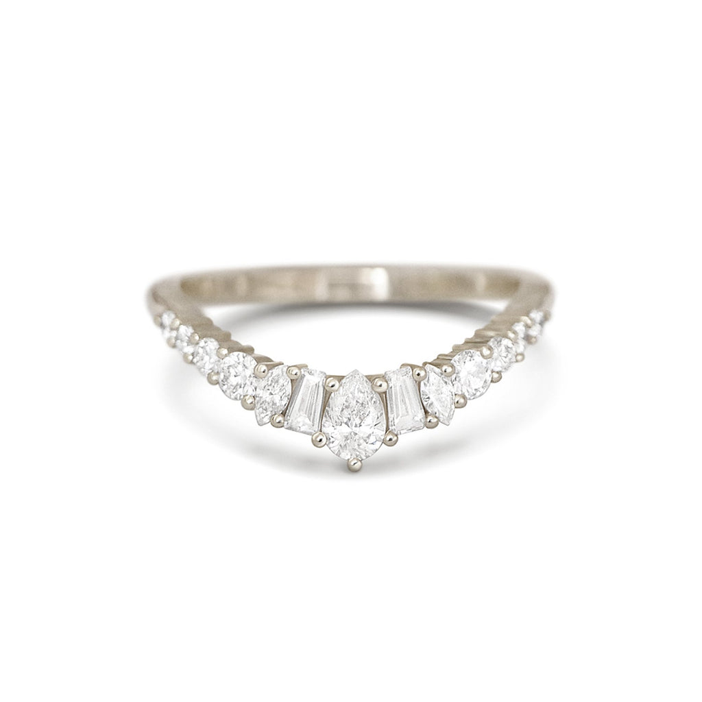 Marquise Diamond Curved V-Band Ring VENFORA