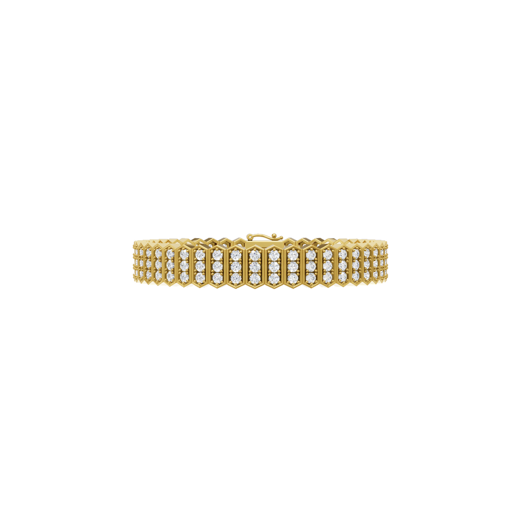 Hexagon Link Lab Grown Diamond Tennis Bracelet VENFORA