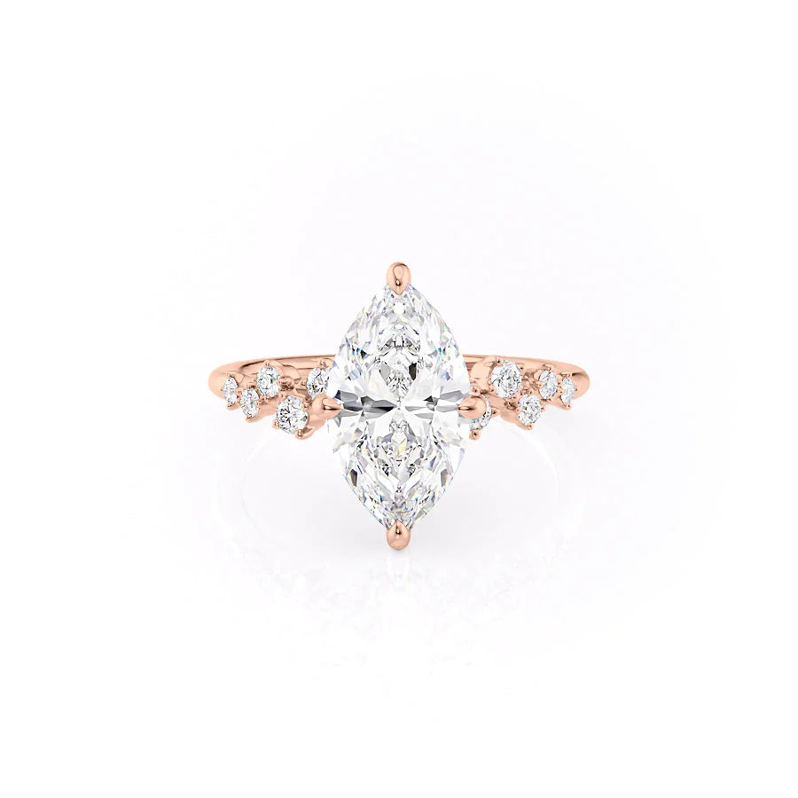 Marquise - 18K Yellow Gold Princess Cut Diamond Engagement Ring My Store