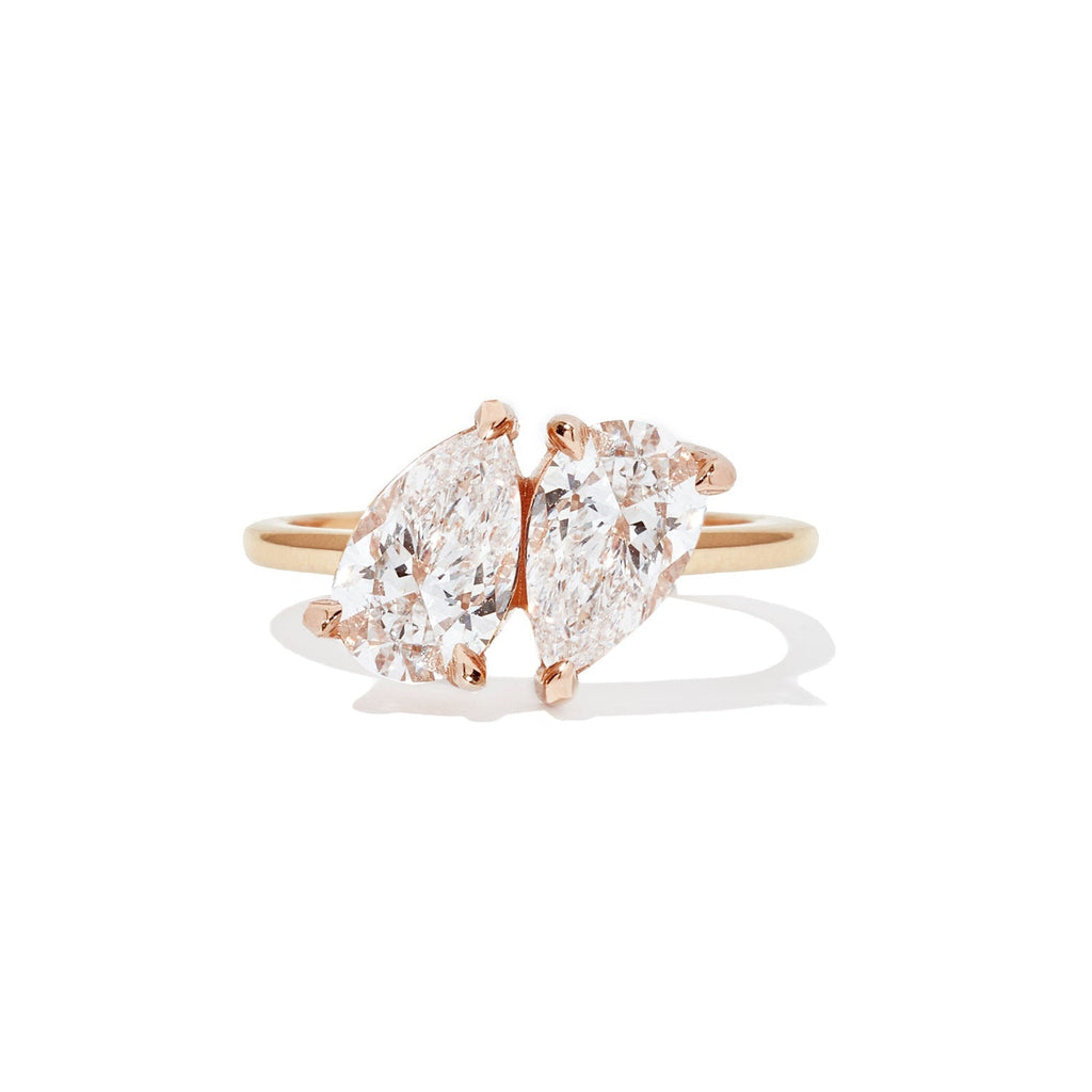 Dual Pear-Cut Diamond Engagement Ring VENFORA