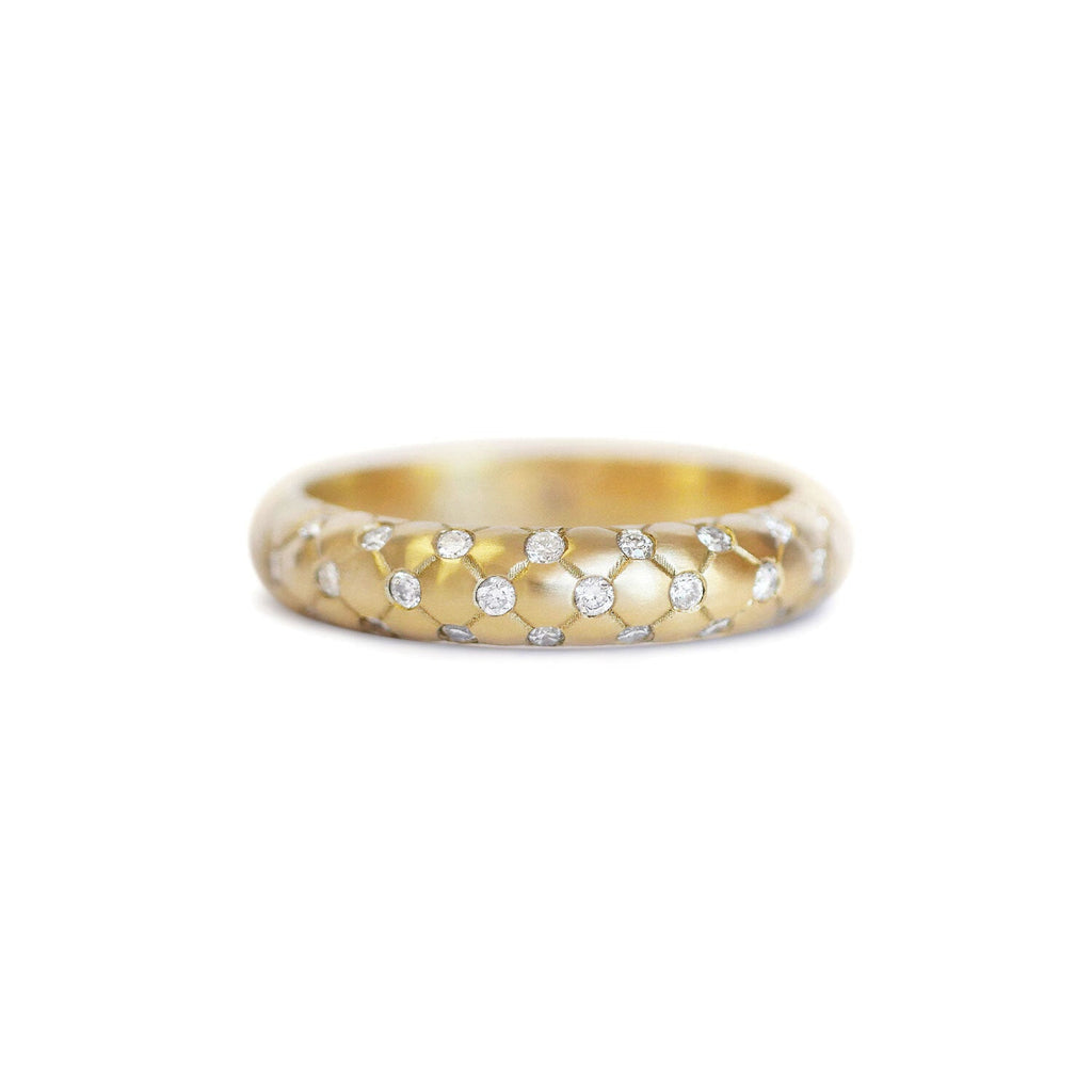 Diamond Pillow Band Ring VENFORA