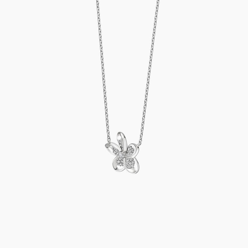 Gold Flower Pendant with Diamond Accents venfora