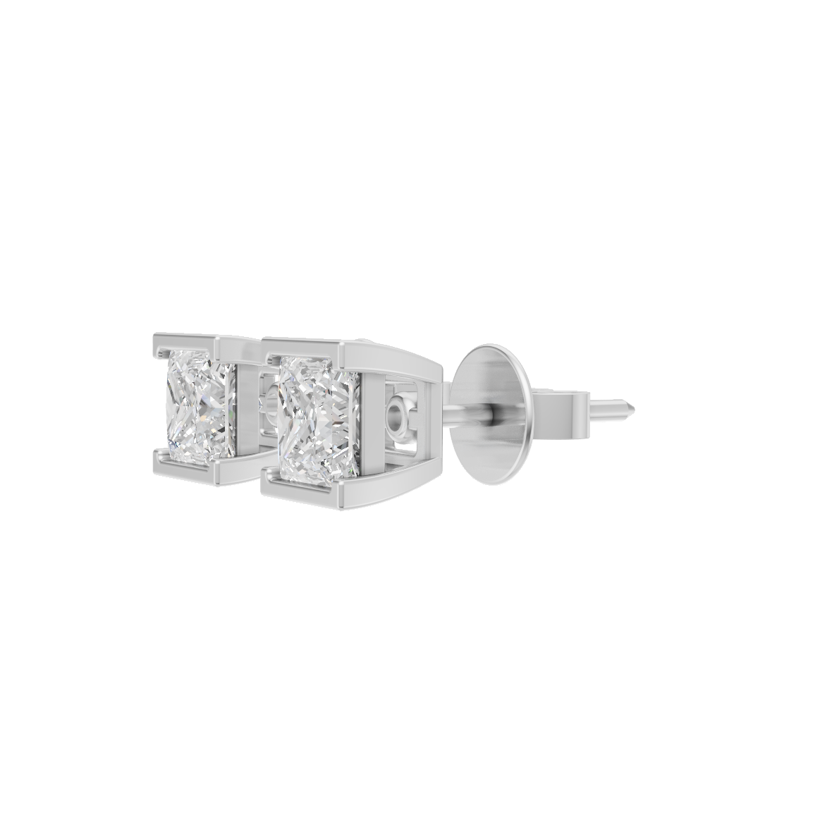 Princess Cut Lab Grown Diamond Stud Earrings VENFORA