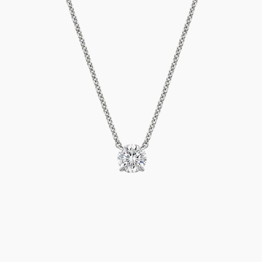 Classic Round Solitaire Diamond Pendant Necklace venfora