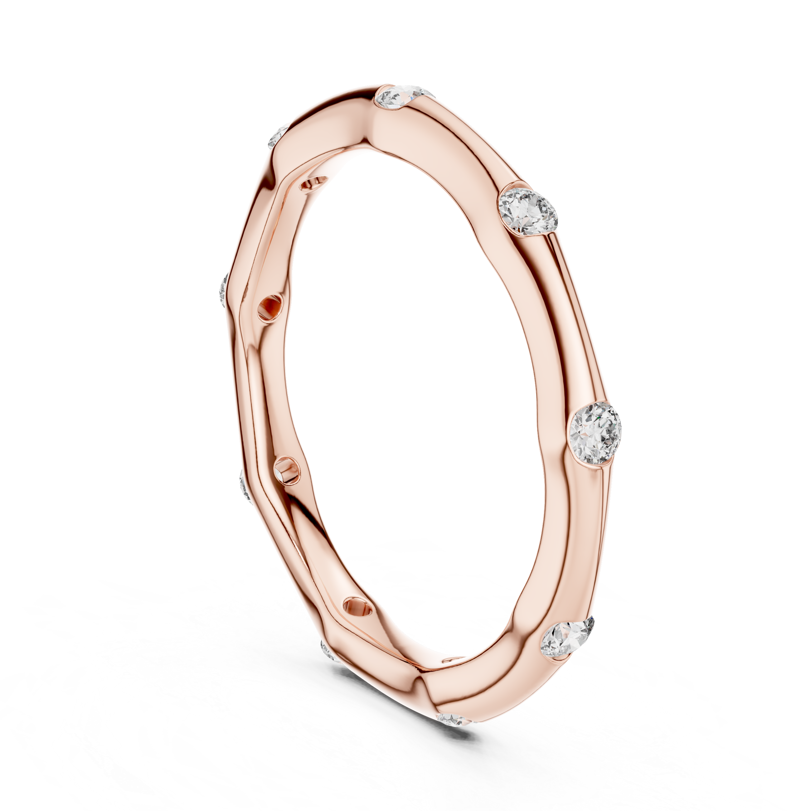 Golden Serenity Diamond Eternity Ring – Minimal Elegance 