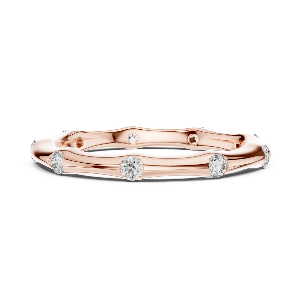 Golden Serenity Diamond Eternity Ring – Minimal Elegance 