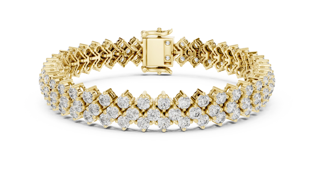 Double Row Diamond Bracelet – Golden Brilliance Redefined 