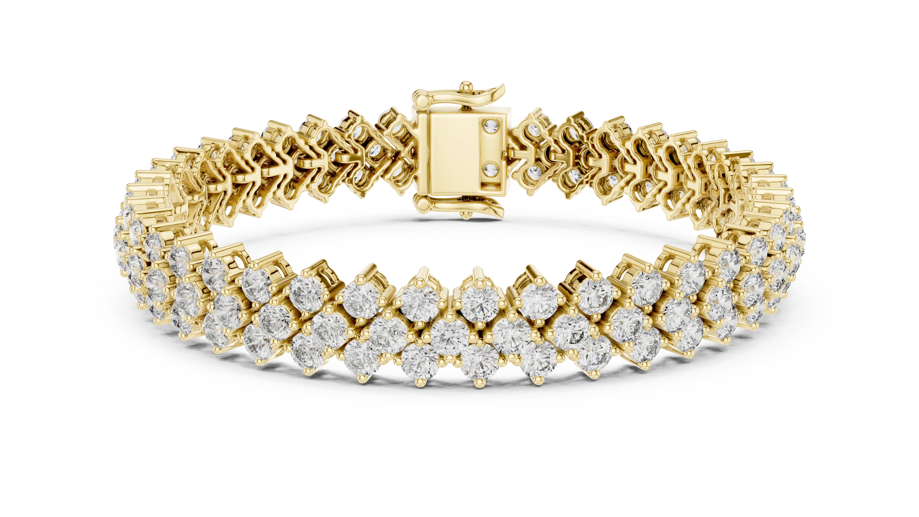 Double Row Diamond Bracelet – Golden Brilliance Redefined 