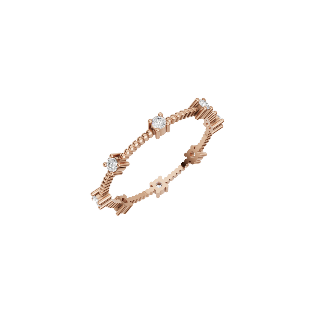 Round Sparkle Diamond Band Ring VENFORA