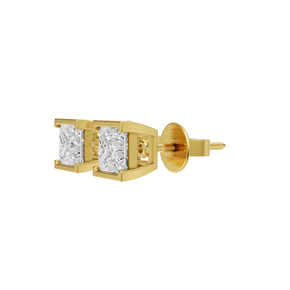 Princess Cut Lab Grown Diamond Stud Earrings VENFORA
