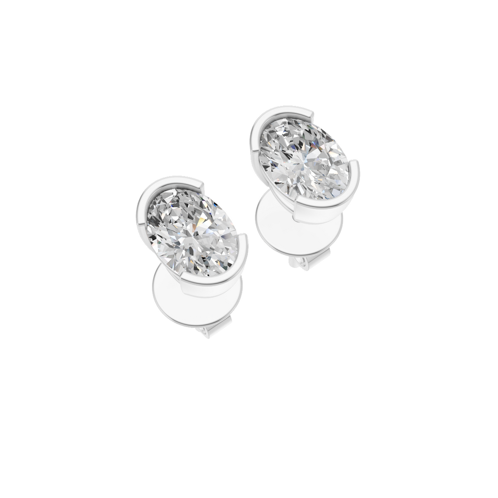 Oval Cut Lab Grown Diamond Stud Earrings VENFORA