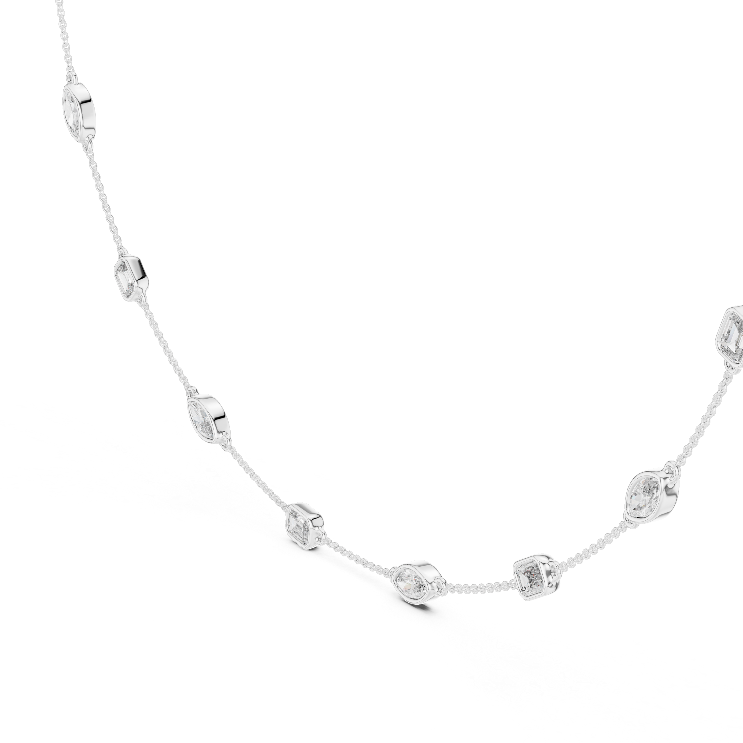Everyday Elegance Mixed Cut Diamond Necklace 