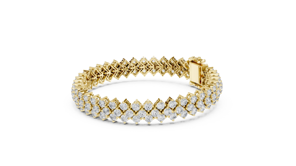 Double Row Diamond Bracelet – Golden Brilliance Redefined 