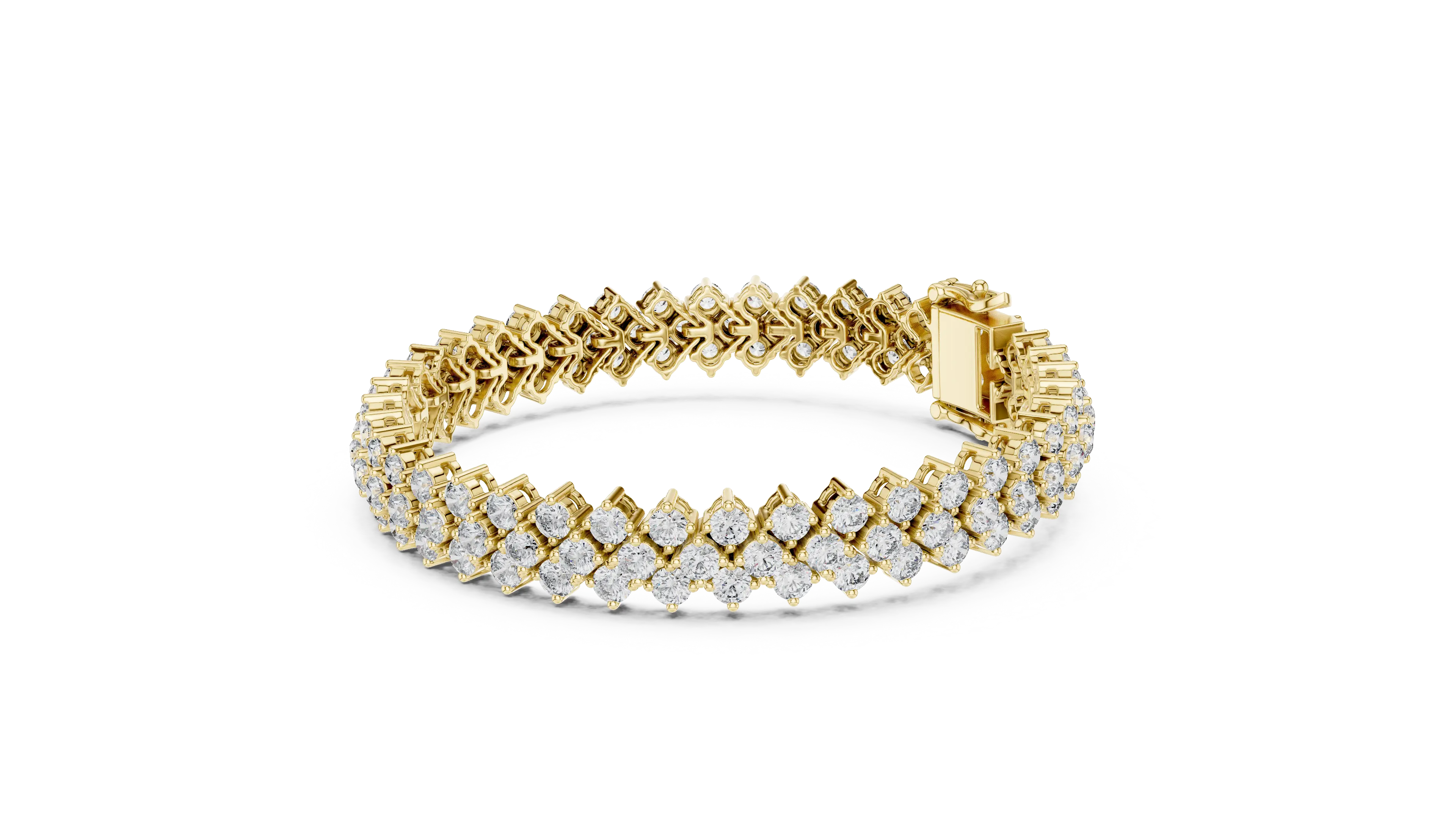 Double Row Diamond Bracelet – Golden Brilliance Redefined 