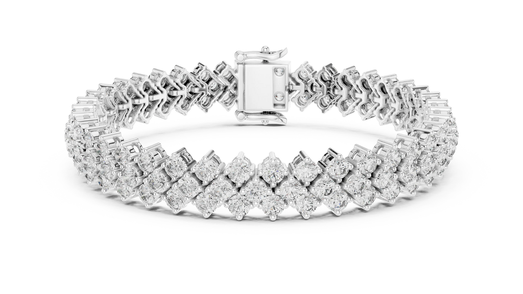 Double Row Diamond Bracelet – Golden Brilliance Redefined 