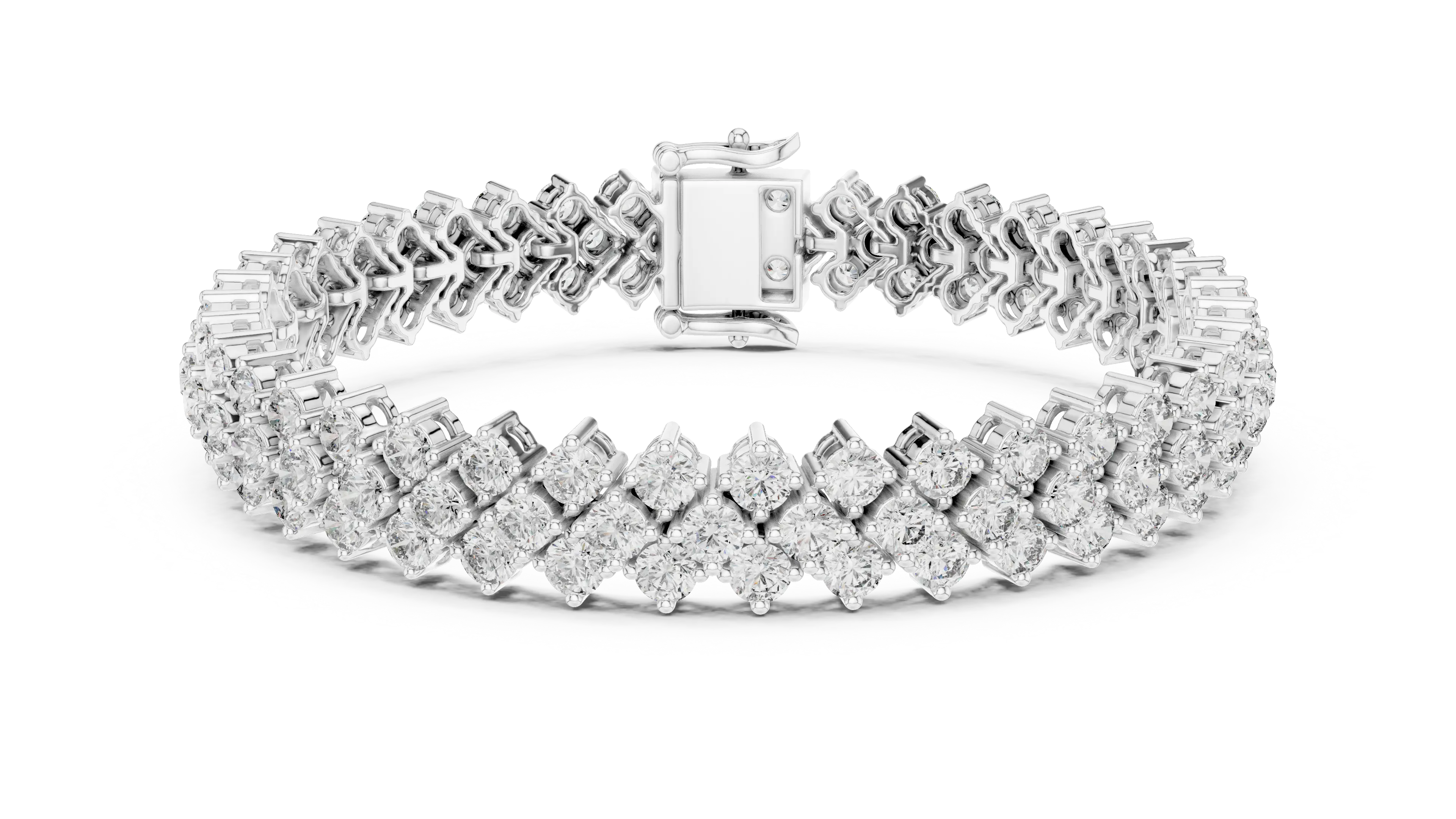 Double Row Diamond Bracelet – Golden Brilliance Redefined 