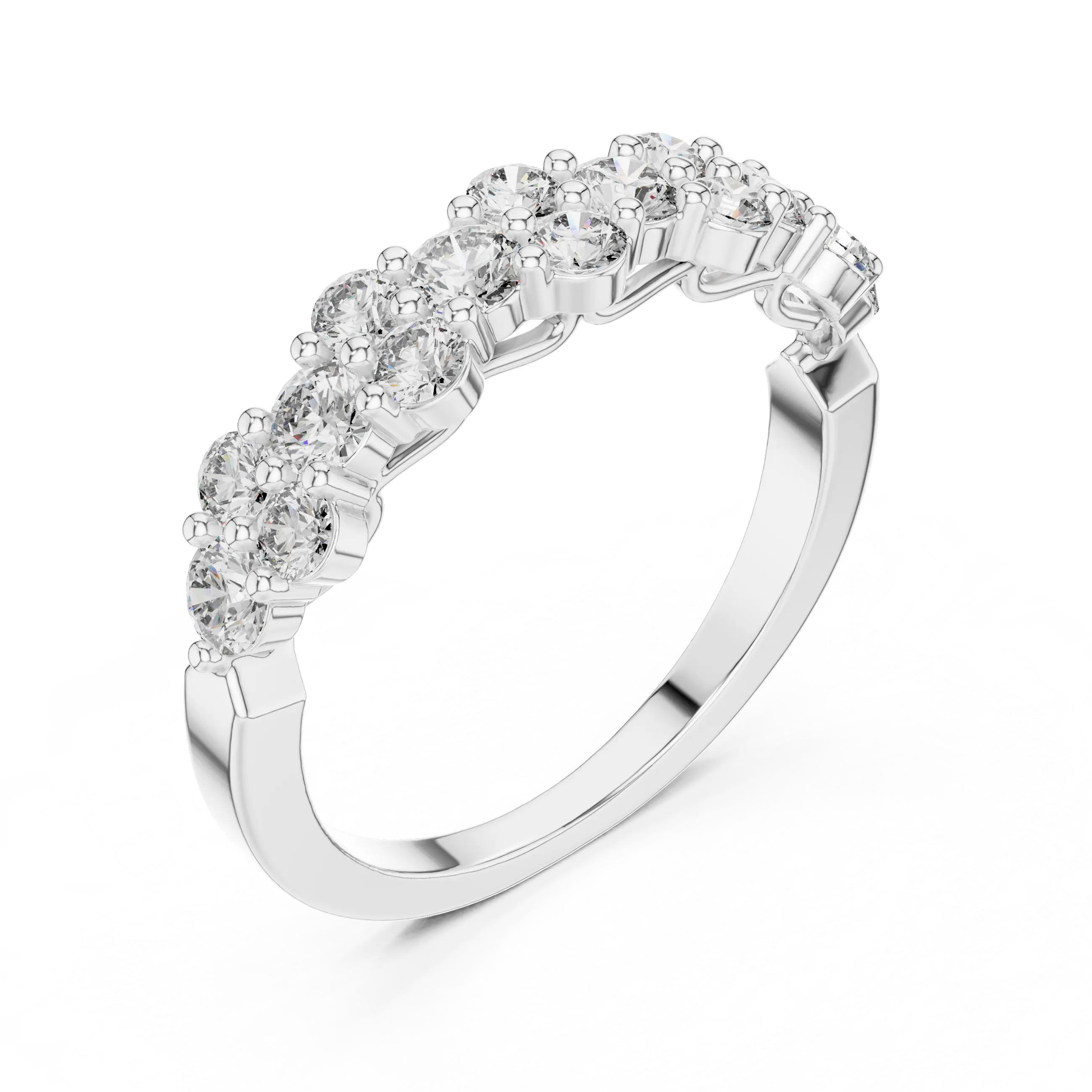 Golden Harmony Diamond Ring – Twin Row Brilliance 
