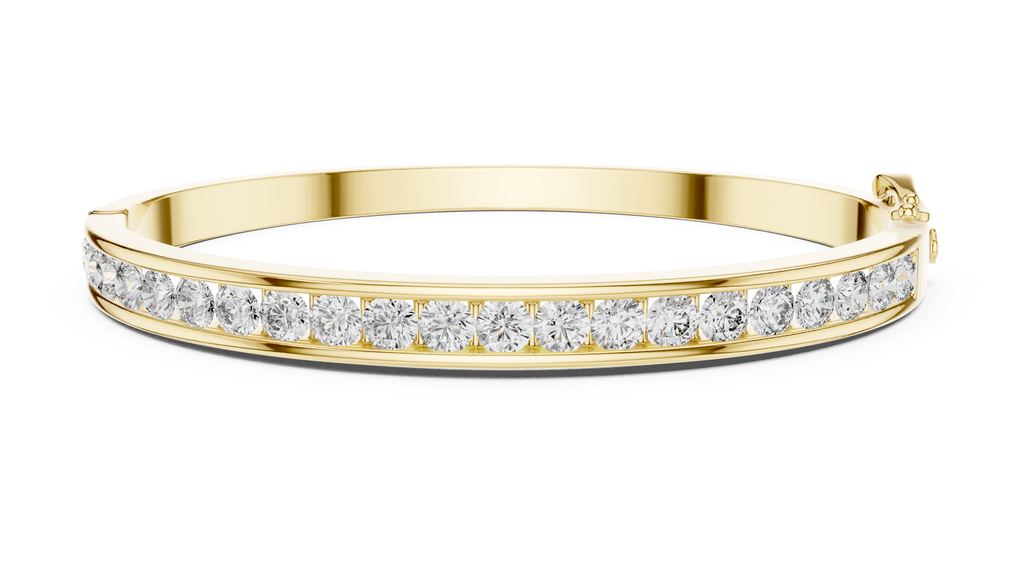 Round Cut Diamond Bangle Bracelet 