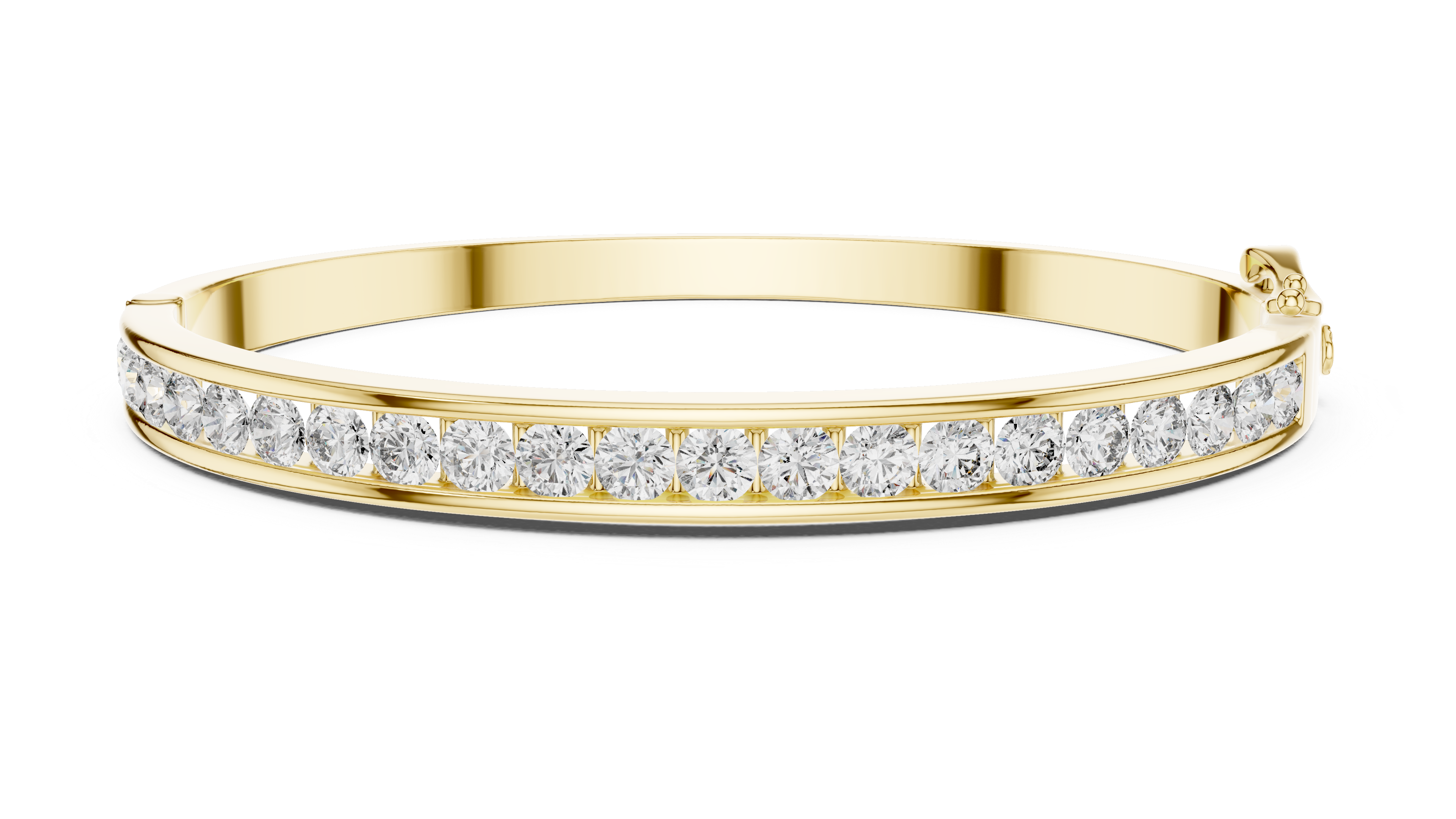 Round Cut Diamond Bangle Bracelet 