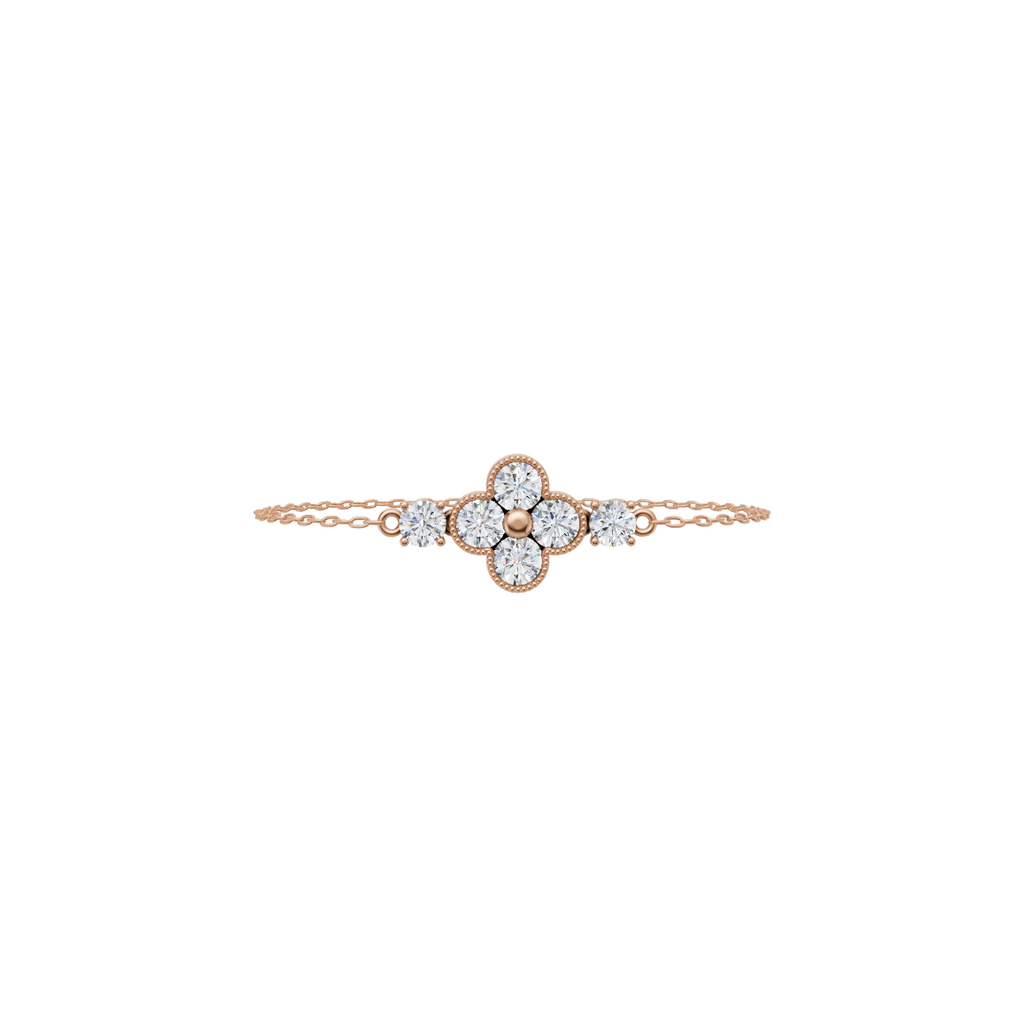 Floral Cluster Lab Grown Diamond Chain Bracelet VENFORA