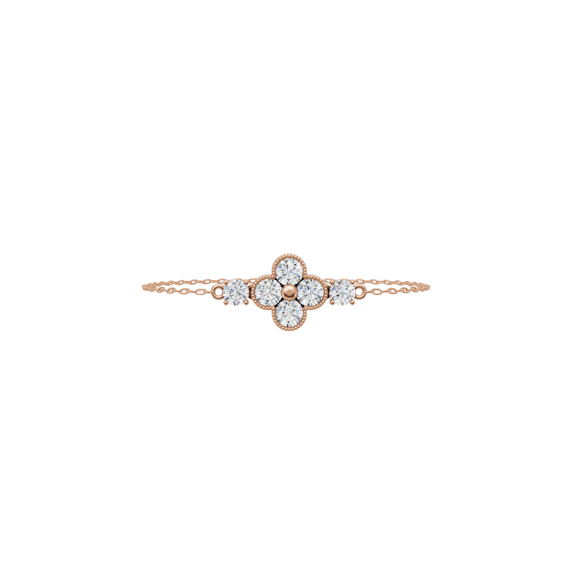 Floral Cluster Lab Grown Diamond Chain Bracelet VENFORA