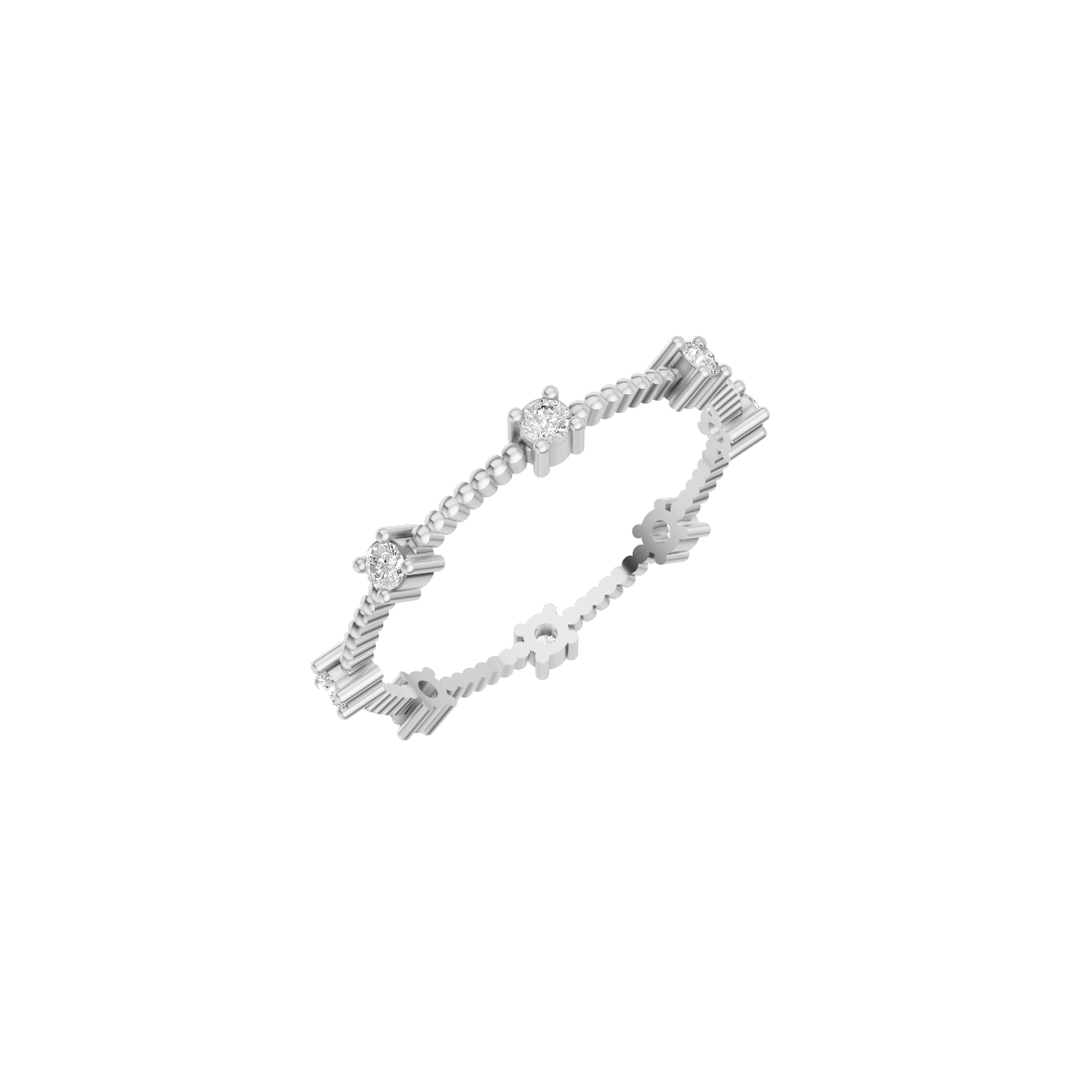 Round Sparkle Diamond Band Ring VENFORA
