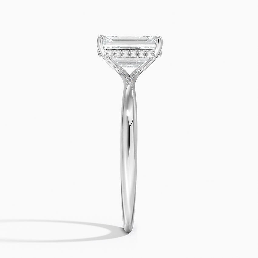 Emerald Cut Diamond Solitaire Engagement Ring 