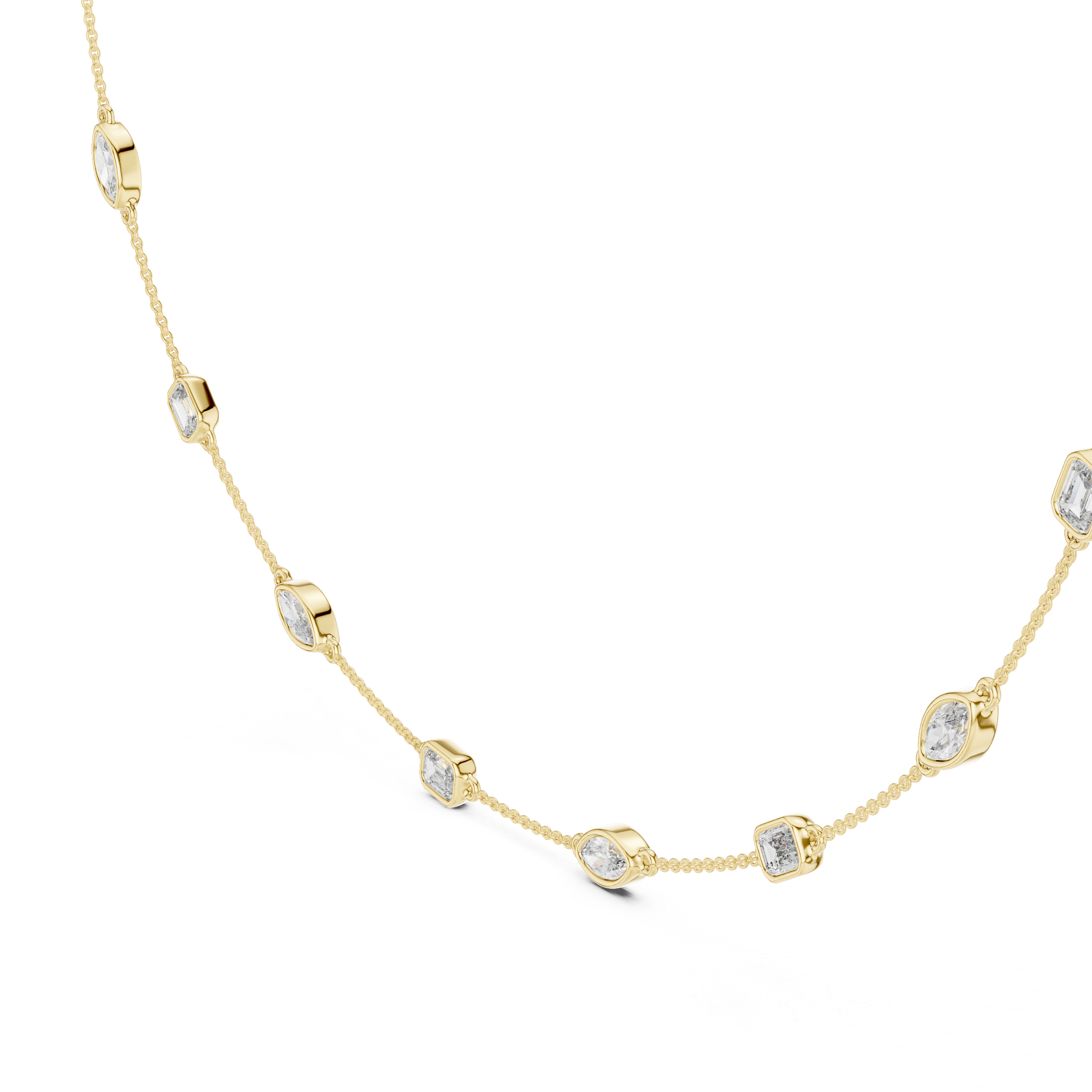 Everyday Elegance Mixed Cut Diamond Necklace 