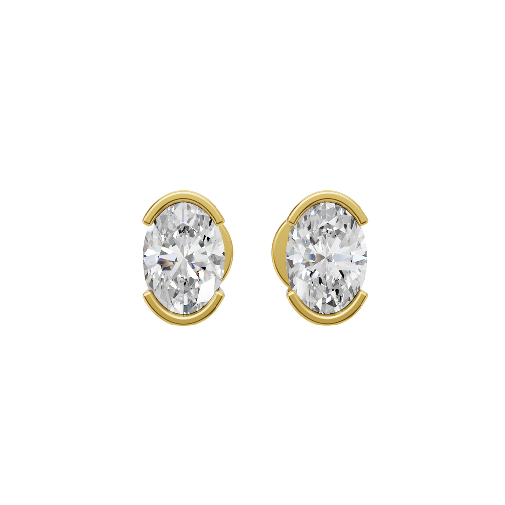 Oval Cut Lab Grown Diamond Stud Earrings VENFORA