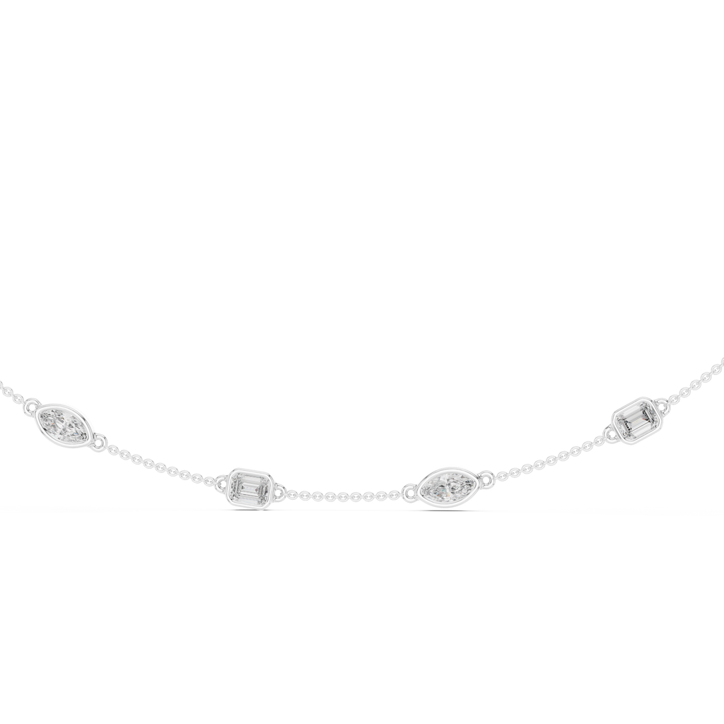 Everyday Elegance Mixed Cut Diamond Necklace 