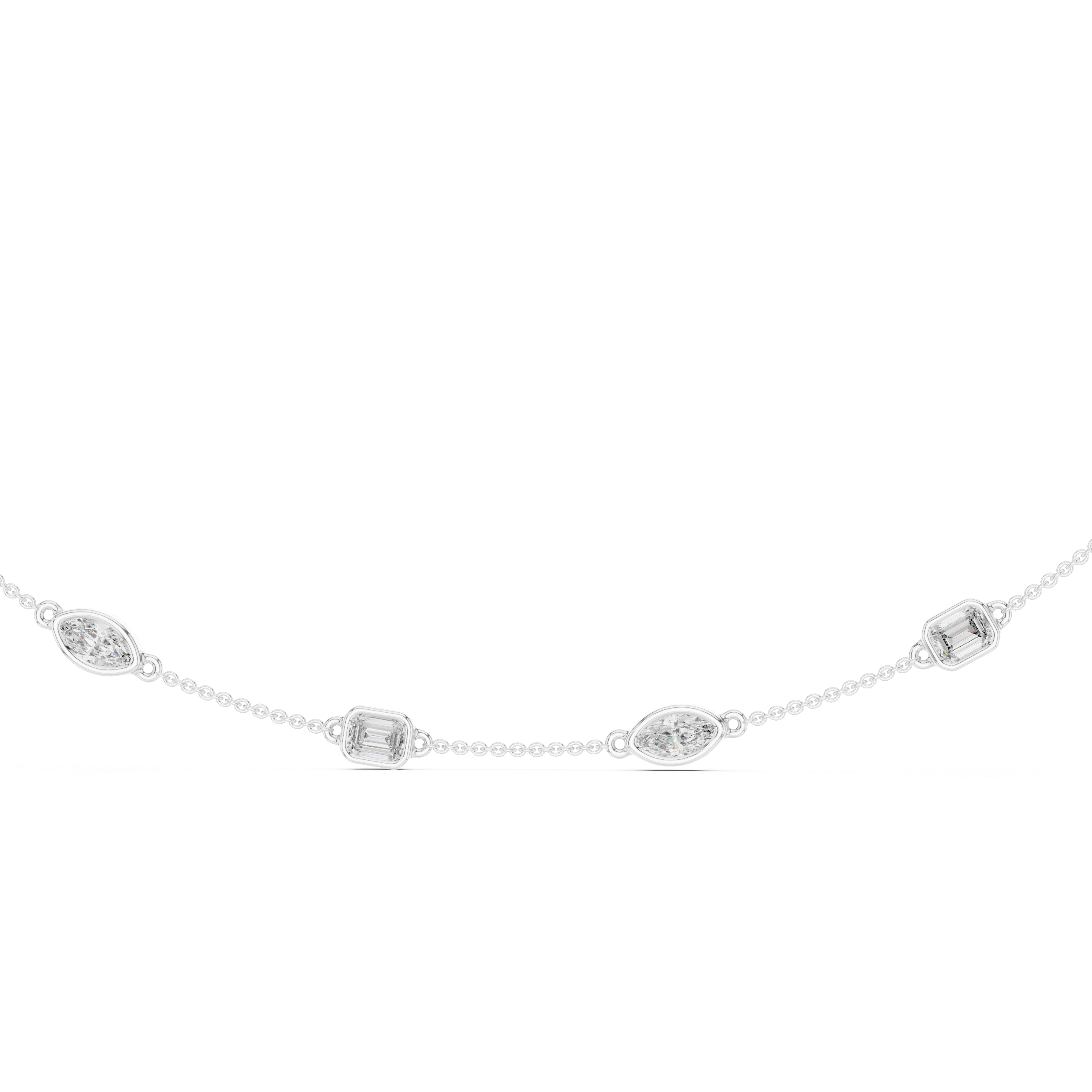 Everyday Elegance Mixed Cut Diamond Necklace 