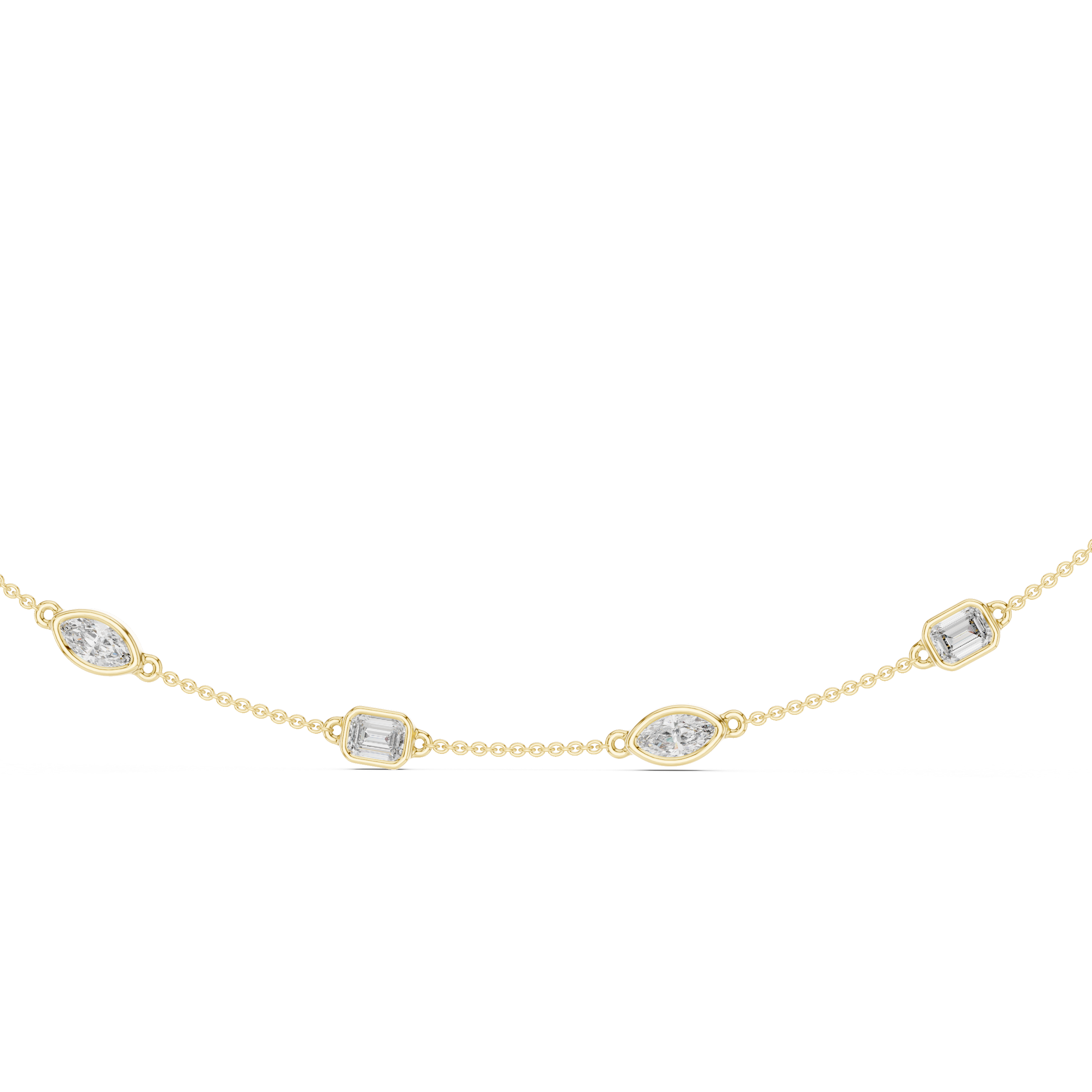 Everyday Elegance Mixed Cut Diamond Necklace 