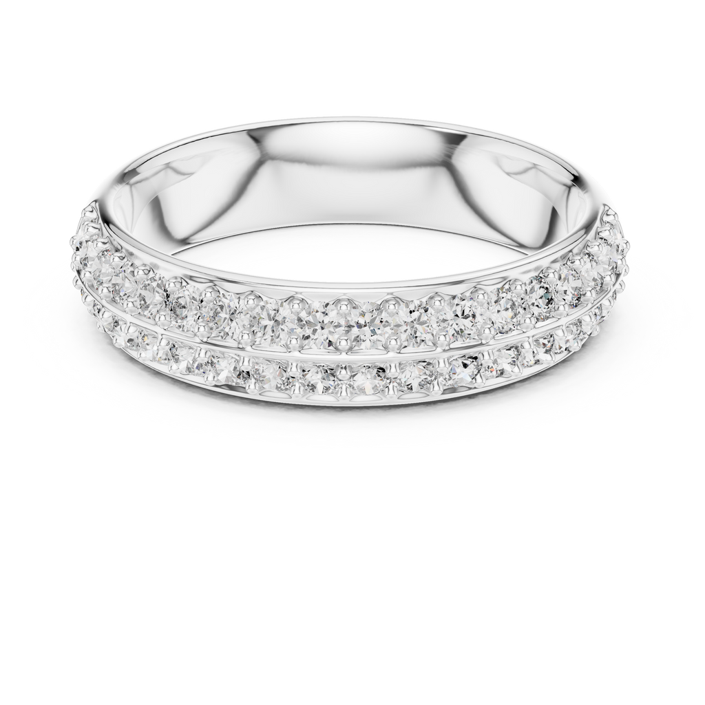 Double Row Diamond Eternity Band in 18K Yellow Gold 