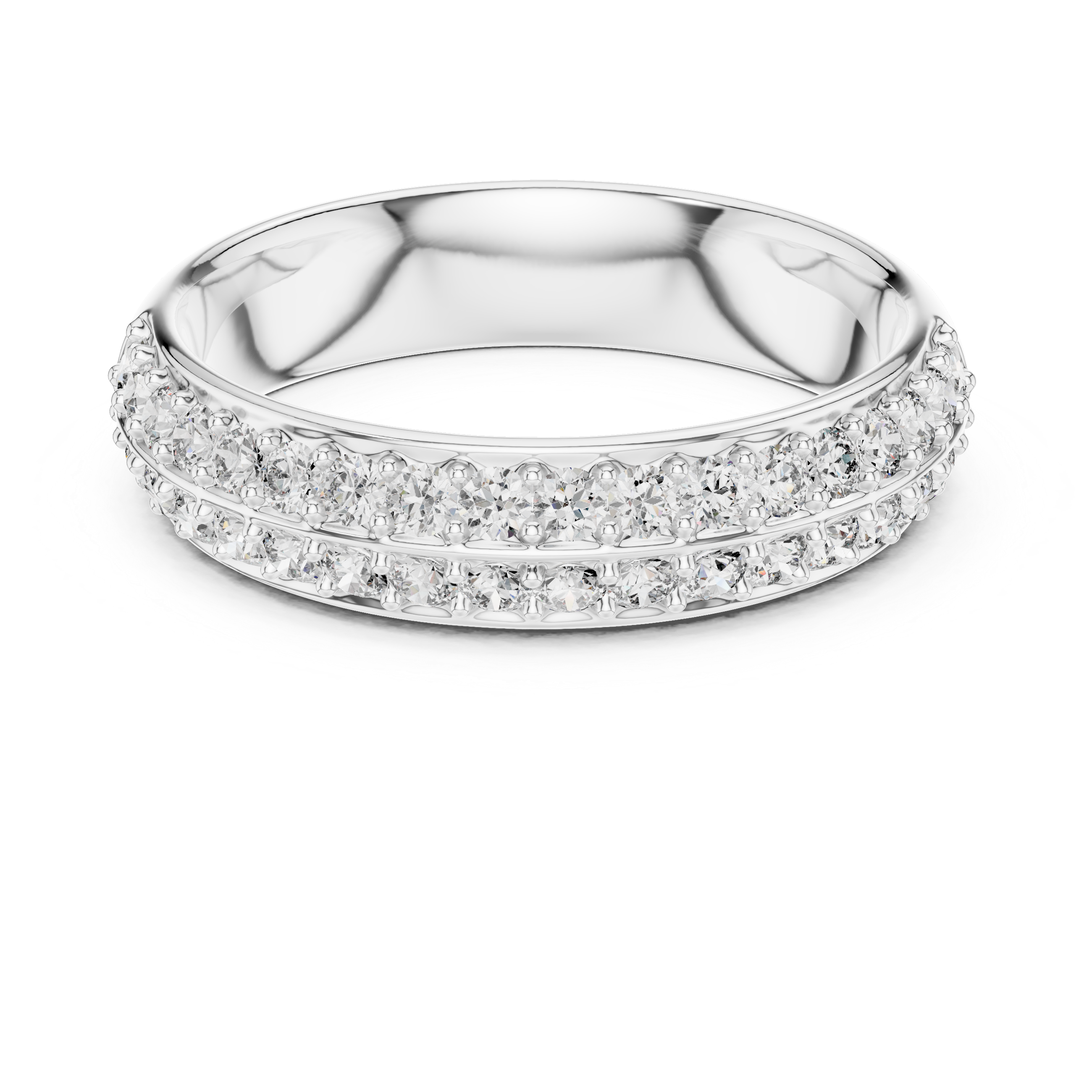 Double Row Diamond Eternity Band in 18K Yellow Gold 