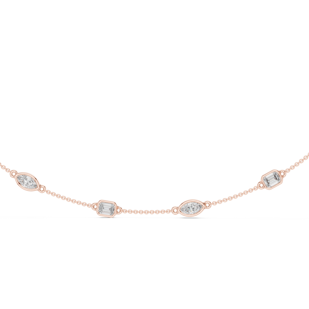 Everyday Elegance Mixed Cut Diamond Necklace 