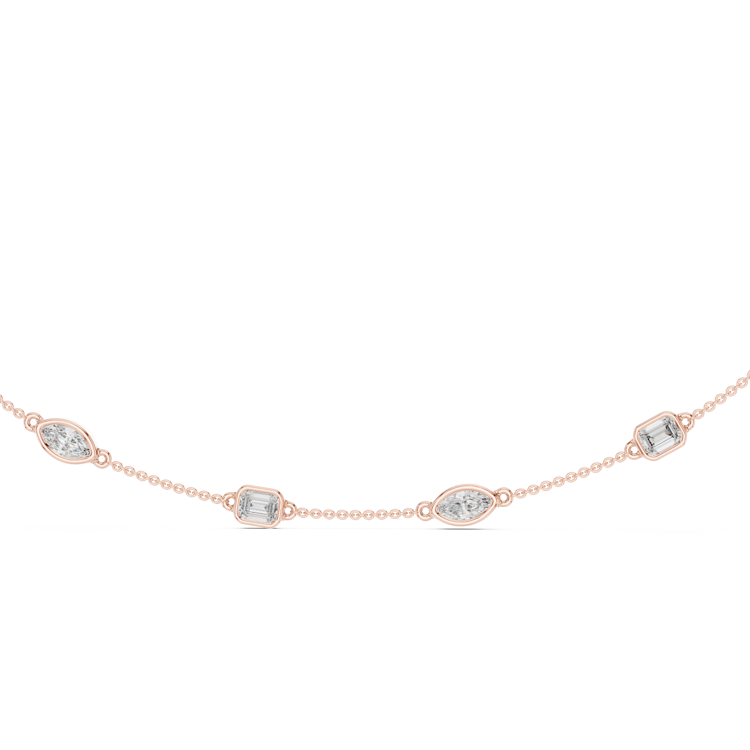 Everyday Elegance Mixed Cut Diamond Necklace 