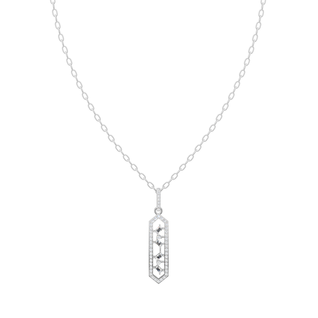 Luxury Vertical Bar Diamond Pendant Chain VENFORA