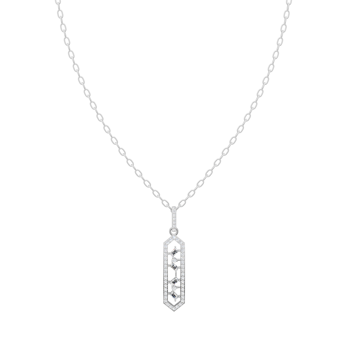 Luxury Vertical Bar Diamond Pendant Chain VENFORA