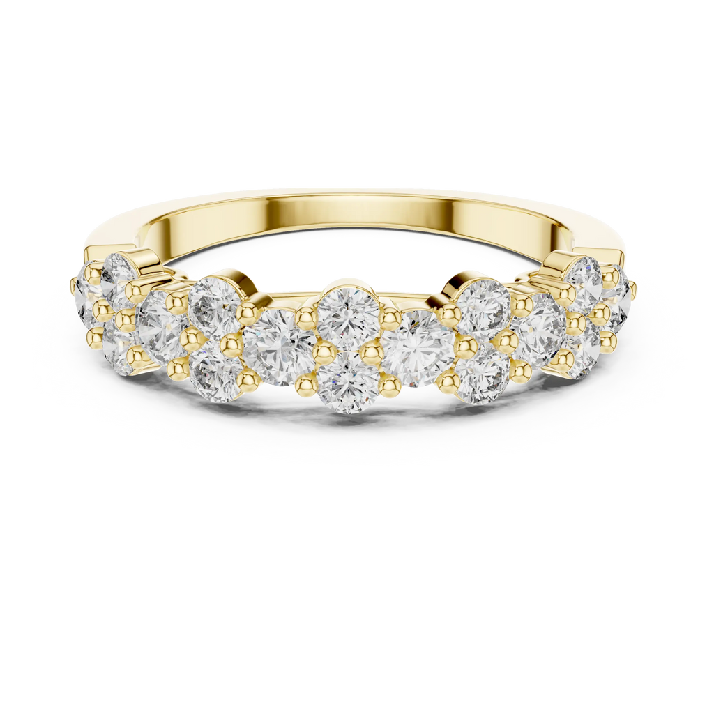 Golden Harmony Diamond Ring – Twin Row Brilliance 