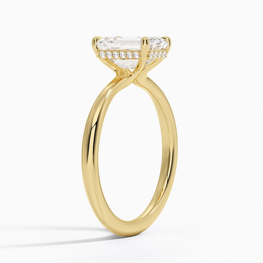 Emerald Cut Diamond Solitaire Engagement Ring 