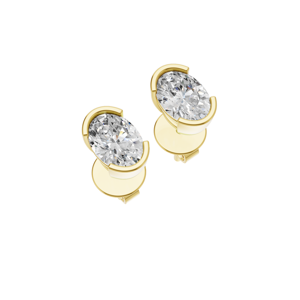 Oval Cut Lab Grown Diamond Stud Earrings VENFORA