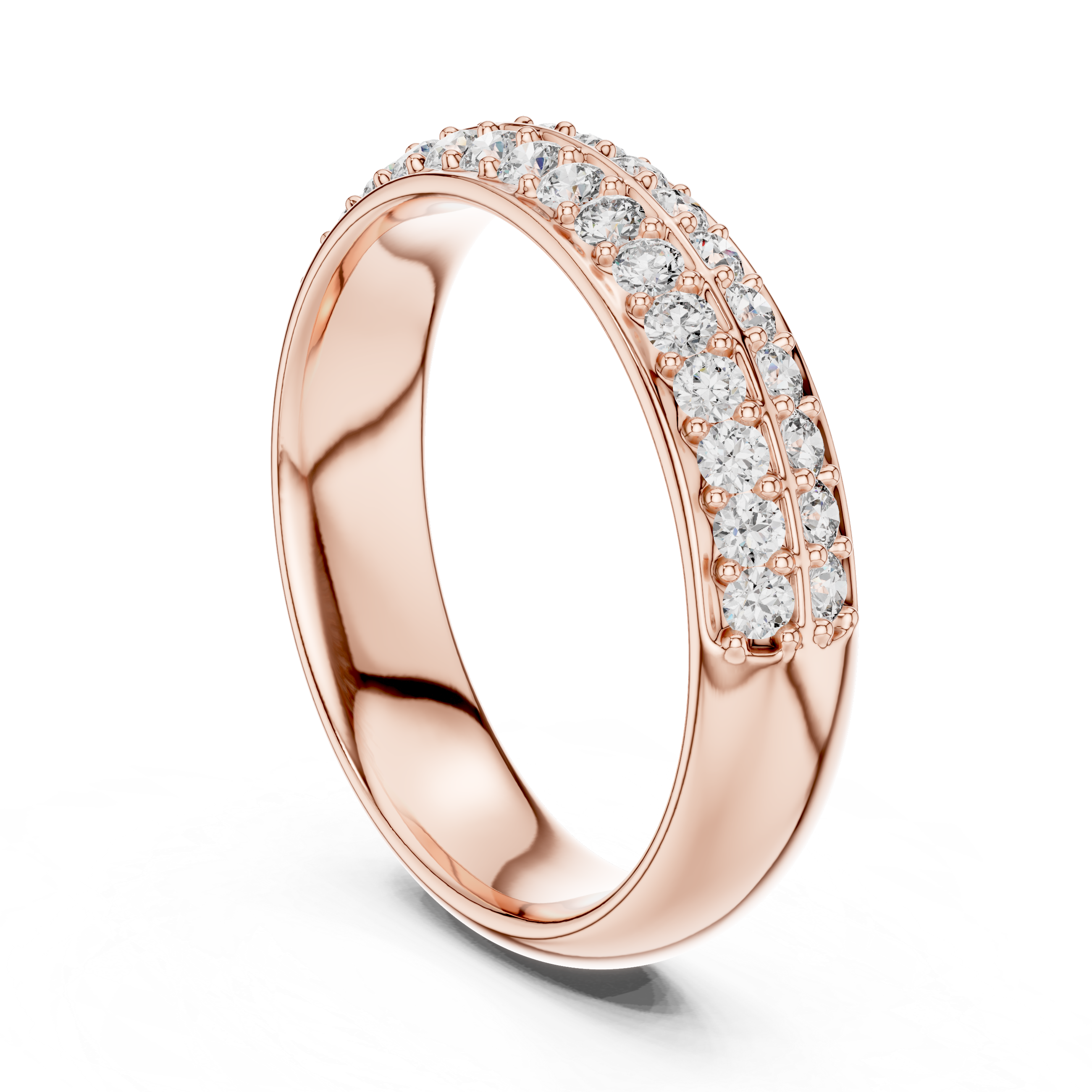 Double Row Diamond Eternity Band in 18K Yellow Gold 