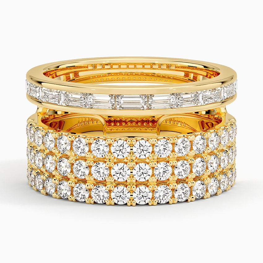 Multi-Row Diamond Eternity Ring Set 