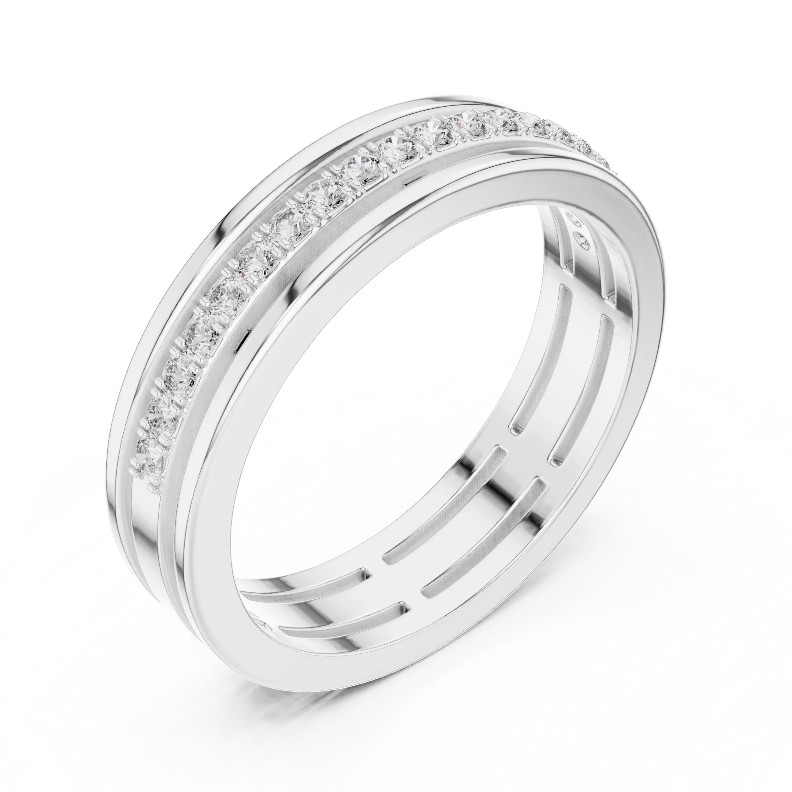 Classic Gold Eternity Ring with Round-Cut Diamonds venfora